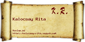 Kalocsay Rita névjegykártya