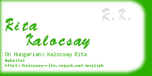 rita kalocsay business card